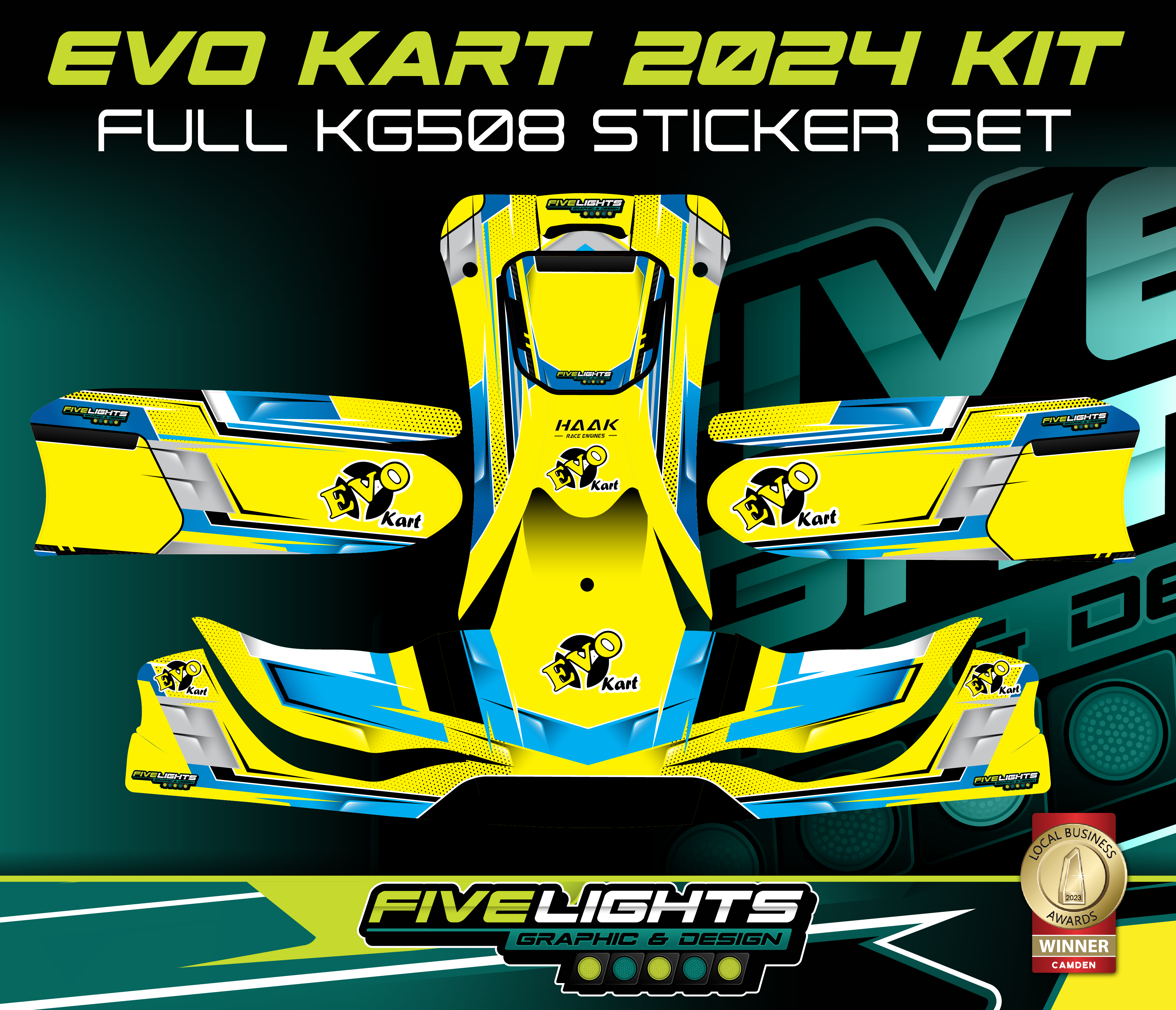 EVO KART AUSTRALIA - EVO KART 2024 KG508 FULL STICKER KIT – Five Lights ...