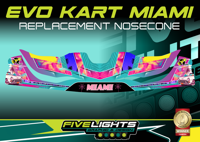 EVO KART AUSTRALIA - REPLACEMENT MIAMI KG508 NOSE CONE STICKERS