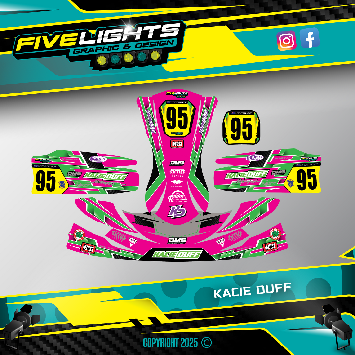 Custom Kart Sticker Kits | Five Lights Graphics