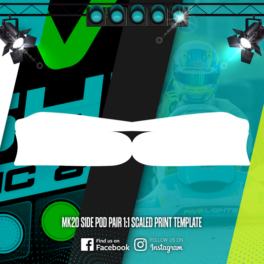 MK20 side pod pair 1:1 scaled karting sticker print template with racing graphics