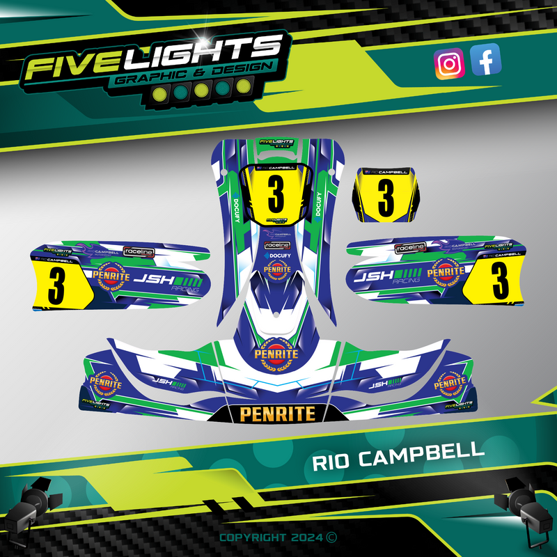 Custom Kart Sticker Kits – Five Lights Graphics