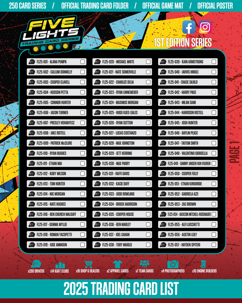 Load image into Gallery viewer, 2025 OFFICIAL FIVE LIGHTS TRADING CARD SERIES
