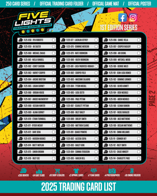 2025 OFFICIAL FIVE LIGHTS TRADING CARD SERIES